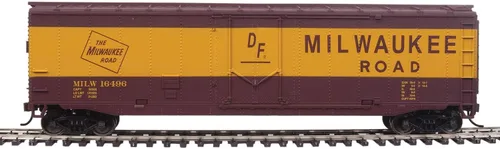 Vista 6 de WalthersTrainline Boxcar Milwaukee Road Ready to Run, rojo/amarillo