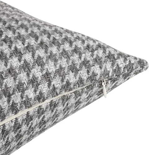 Vista 3 de Yeiotsy 2 fundas de cojín geométricas de pata de gallo para sofá, cama y silla, hechas de algodón y lino (18 x 18 pulgadas, gris)