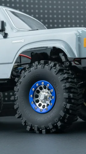 Vista 7 de MOHERO Juego de llantas de aleación Beadlock Crawler de 1.9 pulgadas para RC 1/10 Modelo Crawler SCX10, paquete de 4 (azul)