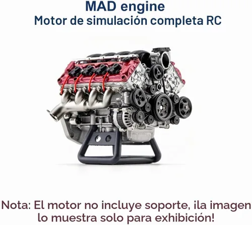 Vista 9 de ZOSTER V8 Modelo de motor de combustión interna MAD RC Simulación Dinámica Kit Versión Modelo de motor para AX90104 SCX10Ⅱ Capra VS4-10 Pro/Ultra