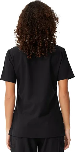 Vista 3 de floralhue Uniformes médicos para mujeres, blusas de uniforme médico suaves con cuello en V, uniforme médico elástico con 4 bolsillos, transpirable