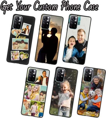Vista 6 de Funda de teléfono personalizada para Xiaomi Poco M4 Pro 5G (no compatible con Poco M4 Pro), funda delgada de TPU antiarañazos, funda protectora Negro