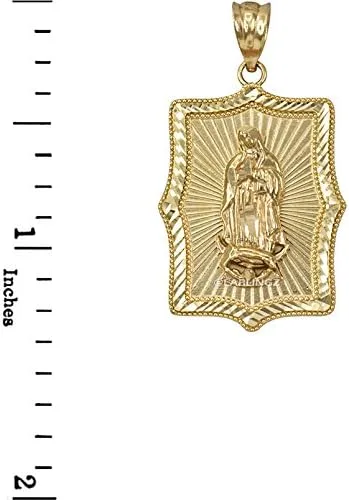 Vista 2 de LA BLINGZ Colgante de oro amarillo de 10 quilates Nuestra Señora de Guadalupe DC, Metal
