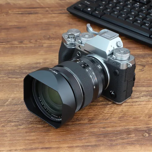 Vista 9 de Haoge LH-X18N Bayoneta Square Metal Lens Hood para Fujifilm Fuji XF 0.630-3.150 in F4 R OIS WR, Fujinon XF16-55mmF2.8 R LM WR II Pantalla de lente