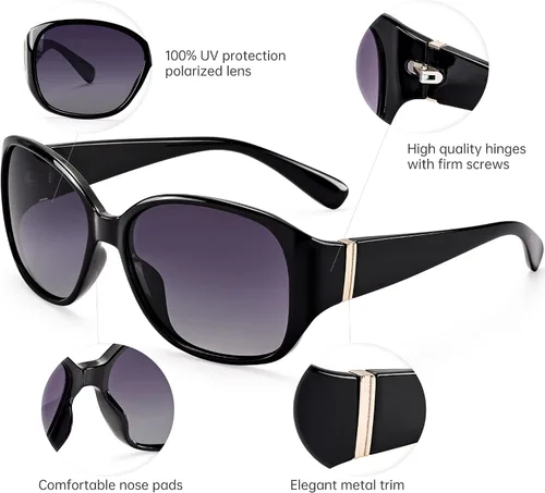 Vista 3 de EYEGUARD Gafas de sol polarizadas para mujer estilo retro vintage protección UV400