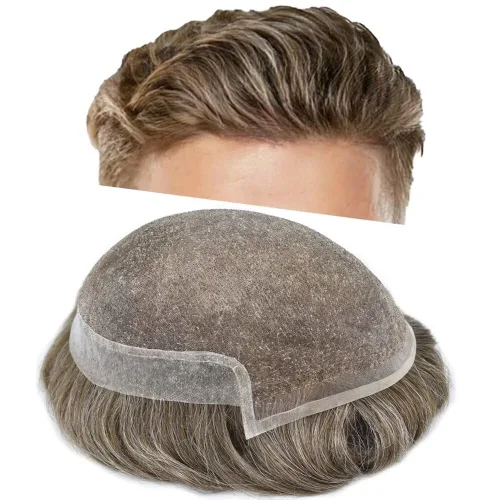 Vista 37 de FACE MIRACLE - Tupé de encaje frontal francés para hombres, postizos, sistemas de reemplazo de cabello humano con PU para hombre, prótesis