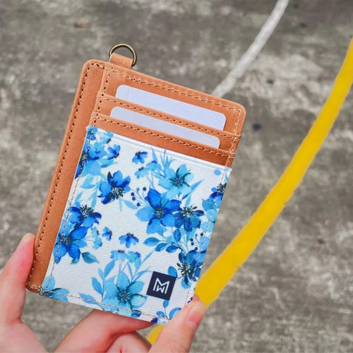 Vista 6 de Cartera Porta Tarjetas para Mujeres, Cartera delgada minimalista con bloqueo RFID, carteras de cuero, cartera elástica de bolsillo frontal
