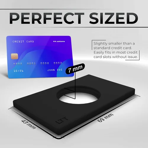 Vista 3 de AirTag Wallet Shield Protector de tamaño de tarjeta de crédito para Apple AirTag discreto, duradero y cómodo, Negro