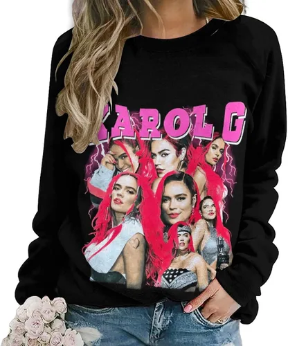 Vista 2 de PAPERBAGS Sweatshirt Womens Graphic Crewneck Long Sleeve Sweatshirts Casual Pullover Tops