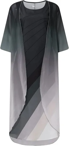 Vista 3 de FQZWONG Traje de dos piezas (vestido y cárdigan) para mujer, talla grande, sexy, para madre de la novia, vestidos formales de encaje y vestido