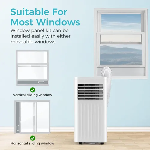 Vista 6 de COWSAR Aire acondicionado portátil de 10,000 BTU, unidad de CA portátil que enfría hasta 450 pies cuadrados con control remoto, 4 modos de aire