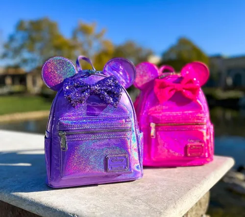 Vista 6 de Loungefly Disney Minnie Mouse Glitter Sparkle - Bolso de hombro con doble correa para mujer