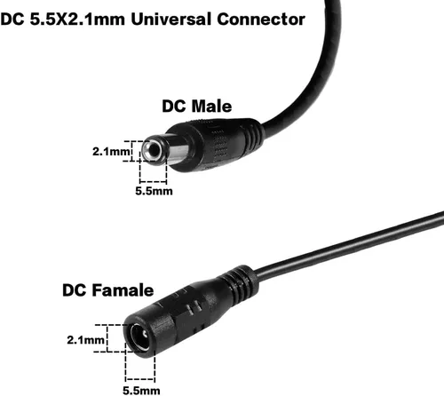 Vista 3 de cctv cable de extensión para circuito cerrado de televisión, 10 m (30 pies), 2.1 x 5.5 mm, 12 V CC, cámara IP Dvr independiente