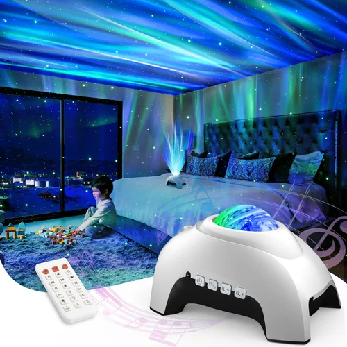 Vista 9 de AIRIVO - Proyector de estrellas, proyector de luz nocturna y altavoz de música y ruido blanco, proyector de máquina de sonido para niños adultos