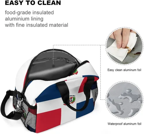 Vista 7 de Bolsas de almuerzo térmicas aisladas para hombres y mujeres con correa para el hombro, paquete de comida, lonchera de picnic, oficina, viajes, moda