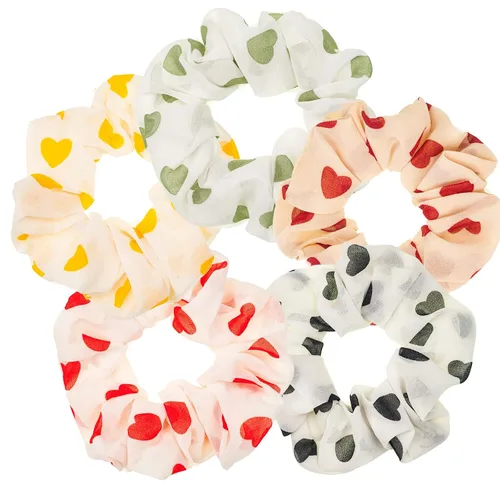 Vista 14 de Juego de bandas elásticas a cuadros azules - 5 bandas para el cabello tipo bandana para mujer