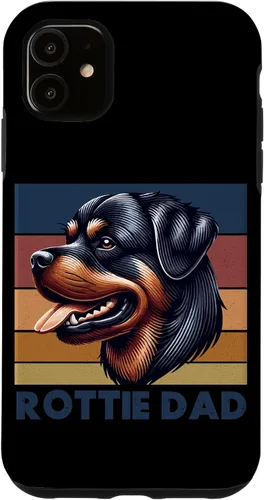 Vista 8 de Rottweiler Dad Rottie Father Dog Parent Father's Day Retro Case for iPhone 16