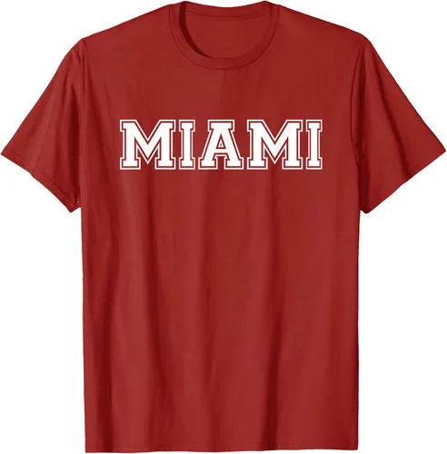 Vista 43 de Camiseta de regalo deportiva estilo universitario Miami Florida, Negro, S