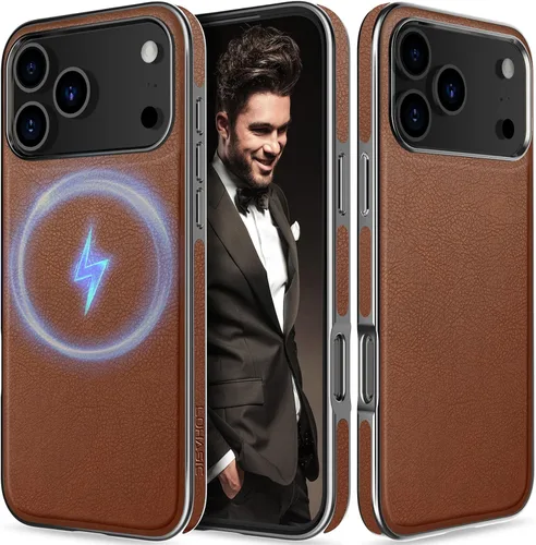 Vista 23 de LOHASIC Funda de piel de lujo para iPhone 18 Pro Max/iPhone 17 Pro Max Beige