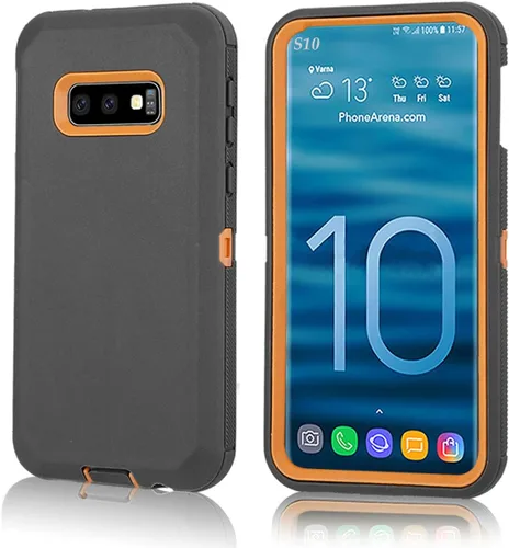 Vista 5 de Carcasa rígida protectora para Samsung Galaxy S10 Plus, diseño de doble capa, Negro-Negro