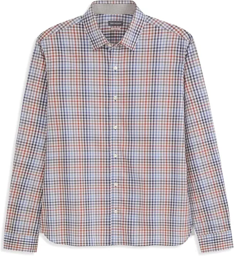 Vista 17 de Van Heusen Camisa de Hombre de Ajuste Clásico con Protección contra Manchas Never Tuck Elástica Lisa de Botones Bel Air Azul