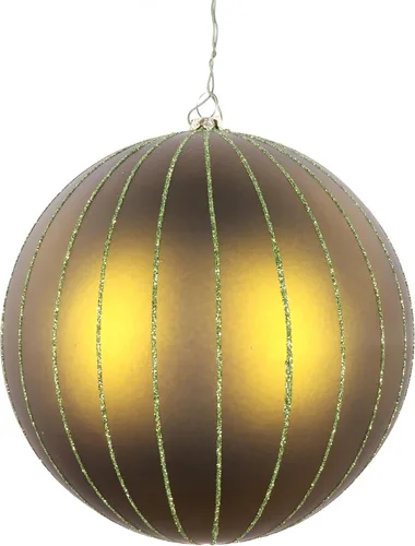 Vista 4 de Vickerman Adorno navideño de bola de avena mate con purpurina de 5 pulgadas. Incluye 4 piezas por bolsa.