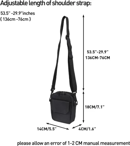 Vista 8 de Small Crossbody Bag Side Shoulder Bag For Men, Women Mini Messenger Bag