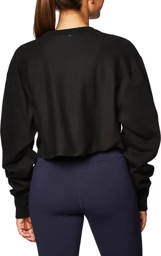 Vista 6 de Champion Camiseta corta de tejido inverso para mujer, pecho izquierdo C, Azul (Active Blue)