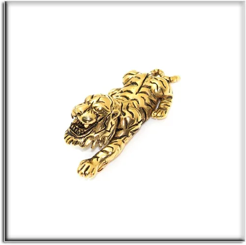 Vista 5 de Xusamss Collar con colgante de tigre animal de acero de titanio punk, cadena de 22 pulgadas