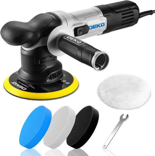 Vista 7 de DEKOPRO Pulidora de Buffer para Automóvil, Pulidora Orbital de Buffer de Doble Acción de 6 Pulgadas, 6 Velocidades Variables 1800-5500OPM, Kit