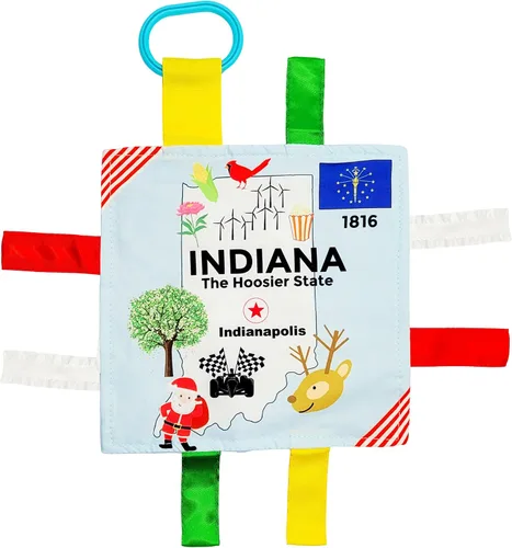 Vista 10 de Baby Jack & Co - Cochecito de juguete para bebés de 8 x 8 pulgadas con etiqueta del estado de Arkansas, juguetes arrugados para desarrollar cinco