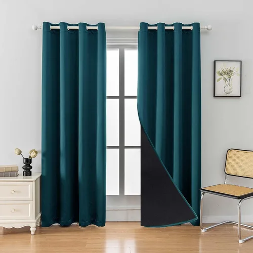 Vista 18 de Anytime Juego de 2 paneles de cortinas 100% opacas, con aislamiento térmico para dormitorio, paneles de sombreado completo
