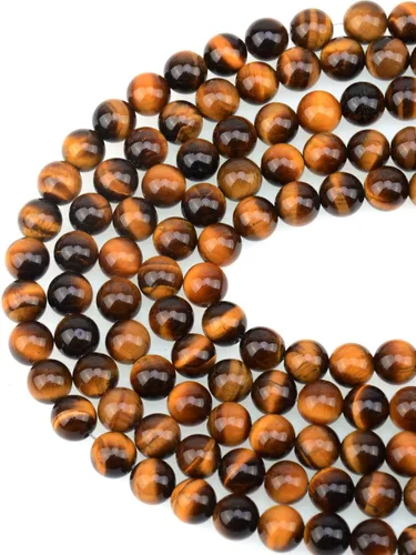 Vista 16 de Cuentas sueltas de 0.315 pulgadas/8mm de piedra natural redonda para hacer joyas con cordón elástico