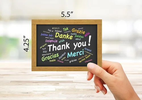 Vista 3 de Small World Greetings Tarjetas de agradecimiento multilingües con sobres, paquete de 24 – Gracias en más de 30 idiomas, interior en blanco, A2