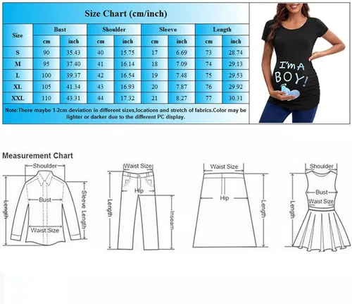 Vista 2 de Camiseta de maternidad con cuello redondo para mujer diseño gráfico para embarazada