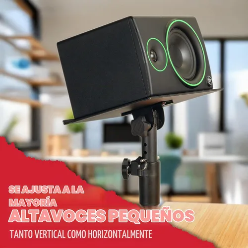 Vista 2 de Gator Frameworks Soporte de escritorio con abrazadera para monitor de estudio y altavoz con superficie acolchada de espuma EVA, ángulo ajustable