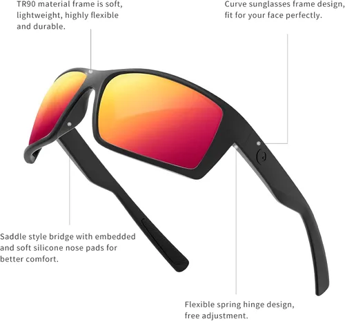Vista 3 de SEEKWAY Polarized Sunglasses for Men Women Sports Outdoor Fishing Cycling Running Driving UV Protection TR90