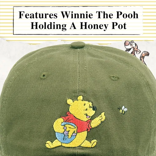Vista 3 de Disney Winnie The Pooh Dad Hat, Adjustable Cotton Baseball Cap with Curved Brim