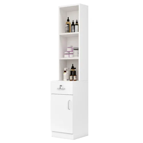 Vista 16 de Paddie Estaciones de peluquería de montaje en pared para estilista, juego de equipos de peluquería para estilista, muebles de spa de belleza