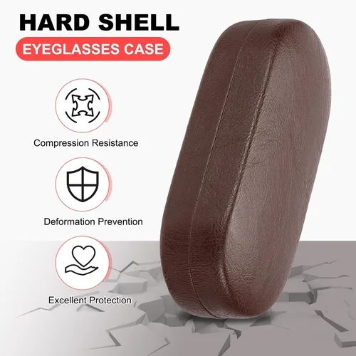 Vista 4 de PATIKIL Estuche rígido para lentes, piel sintética, grande, organizador de lentes de sol para mujeres y hombres