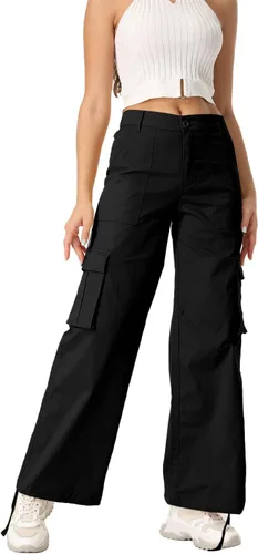 Vista 3 de Pantalones cargo para mujer, de secado rápido, informales, militares, militares, camuflaje, combate, trabajo, pantalones casuales con bolsillos