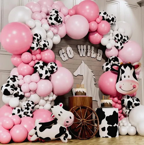 Vista 10 de Kit de arco de globos azules TODO EN 1 con globos BONUS de hueso y margarita para decoración de cumpleaños de niña - Guirnalda de globos pastel
