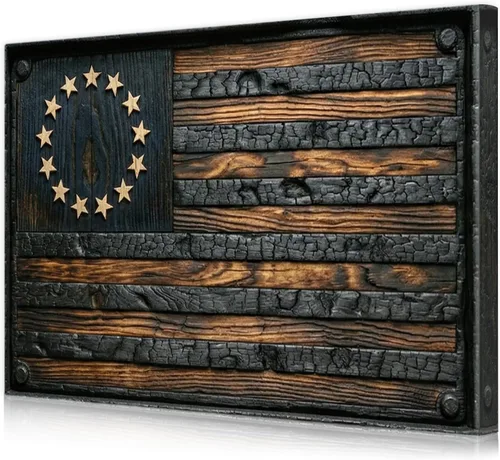 Vista 41 de DECORARTS - Arte de pared enmarcado con bandera de los Estados Unidos. Impresiones giclée en lienzo para decoración de pared. Total