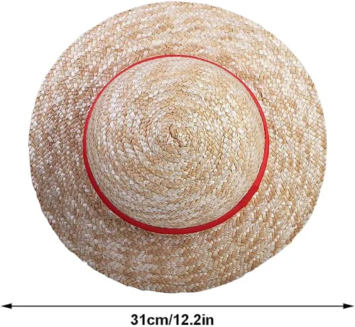 Vista 2 de EYGRANG Luffy Straw Hat Anime Cosplay Costume Sun Hat with 3 Hat Straps for Adult Men Women Kids One Piece Pirate Fans