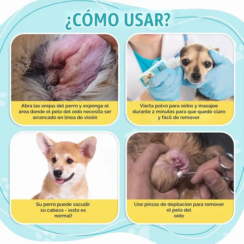 Vista 4 de Polvo para orejas de perro para depilación y depilación, 1.76 oz