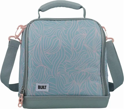 Vista 10 de BUILT Lonchera térmica con diseño "The Mindful", poliéster, gris/rosa pálido, 7.3 x 10.6 x 8.3 in