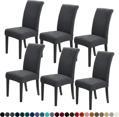 Vista 71 de Joccun - Juego de 2 fundas para sillas de comedor, fundas elásticas para sillas de comedor, fundas de asiento para sillas de comedor, funda de Negro
