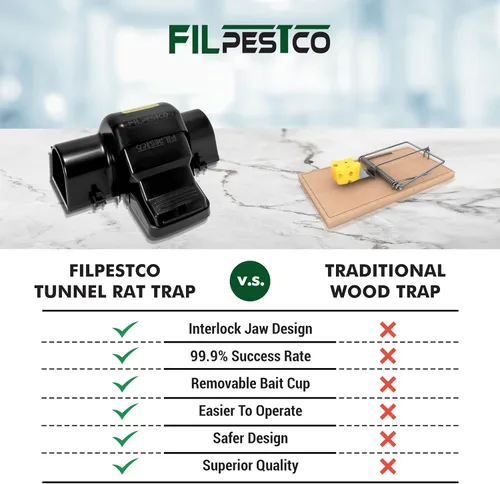 Vista 3 de Trampas grandes para ratas, trampas para ratones, trampa de túnel, 2
