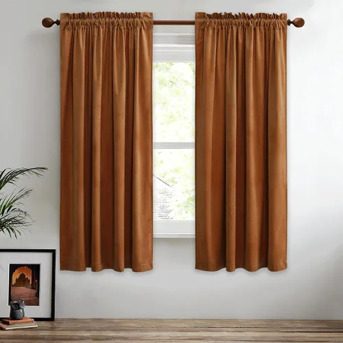 Vista 14 de StangH Cortinas de terciopelo rojo de 42 x 84 pulgadas de lujo, con aislamiento térmico, divisores de habitación, decoración navideña del hogar