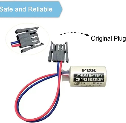 Vista 4 de Batería de litio CR14250SE de 3 V de 12 AA de 1000 mAh para fuente de alimentación de respaldo FDK 1747-BA con enchufe negro
